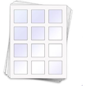 120 Square Wedding Favor Labels, 2 in., Clear Gloss for Inkjet Printers