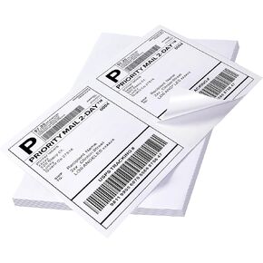 60 Shipping Labels 2 Per Sheet 8.5" x 5.5" Matte Half Sheet Labels Self Adhesive White Shipping Label Paper