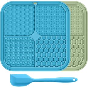 2 Pack Large Lick Mat for Dogs and Cats,Licking Mats with Suction Cups,Slow Feeder Licking Pad for Boredom and Anxiety Reduction,Perfect for Bathing,Grooming and Training,8.5"×8.5"