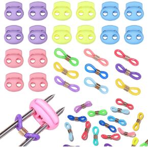 CESUSME 32 Pcs Knitting Needle Stoppers, 4 Colors Knitting Stitch Stoppers, Cute Silicone Knit Stoppers Stitch Stoppers for Sewing Knitting Crafts