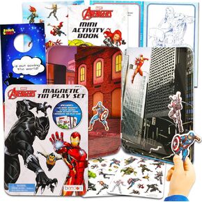 Avengers Magnetic Creations Toy - Bundle with 40 Avengers Magnetic Play Pieces Plus Stickers and More for Kids, Toddlers | Avengers Play Set