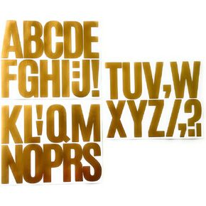 Letters for Bulletin Board, ABC Letters for Classroom Wall, Sticker Letters for Wall Decor, Vinyl Letter Stickers (Gold, 3 inch)