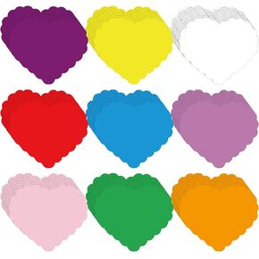 108 PCS Valentine Heart Paper Cletouts Red Pink Purple Mongorted Color DIY Rape Mate Metouts for Valentine Classroom School Bulletin Decoration