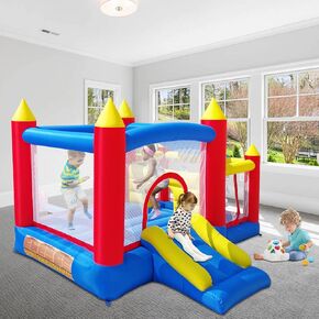 Baralir Inflatable Bounce House with Ball Pit Room for Kids 3-6, Indoor Bounce House with Slide, Blow Up Jumping Castle with Blower Ball Pit with Sun Cover for Outdoor, Perfect for Kids Party