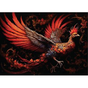 Mythical Hong Bird Rice Paper, 11.5 x 16 inch (1pc) - Chinese Phoenix for Decoupage Furniture Print Crafts