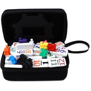 KAILE Mexican Train Dominoes Set with Numbers, Colorful Double 12 Numeral Mexican Train Dominoes Set with Durable Travel Case - Vibrant Fun for Family Game Night, Parties, and Gatherings