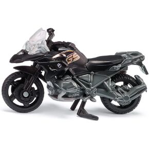 Siku 1399, BMW R 1250 GS LCI, Toy Motorbike, Metal/Plastic, Black/Silver, Movable Handlebar and Stand, Rubber Tyres
