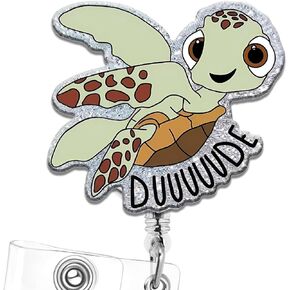 Cute Nurse Badge Reel Retractable Funny Turtle Badges Holder Nursing Accessories ID Clip for Doctor Student Teacher Healthcare Medical MA CNA RN ER Office Gifts
