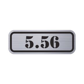 (4X 5.56 Metallic Ammo Can Badge Sticker Self Adhesive Label 3M Bullet 556 - Silver