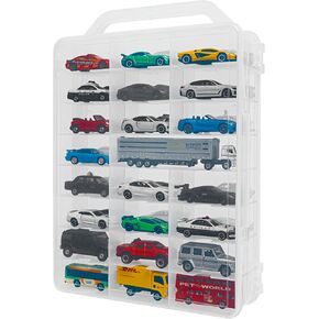 YYDS 48-Car Storage Case with Handle,Double Sided Storage Case for Toy Cars, Matchbox Cars,1:64 Scale Toy Model Cars，Toy Car Storage Organizer Case Compatible with Hot Wheels,CASE ONLY