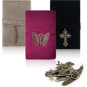 Knana 16Pcs Velvet Tarot Card Holder Tarot Card Bags Tarot Card Pouches Tarot Carrying Bag with Vintage DIY Pendant Tarot Accessories