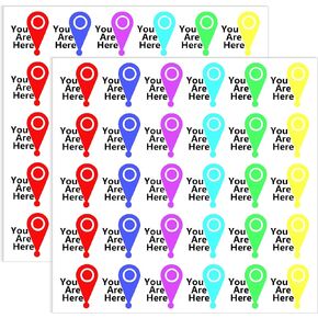 60 Pcs You are Here Vinyl Stickers 1/2 x 1/2 Inch - You are Here Map Pointer Stickers You are Here Address Labels for Home Office Traveling