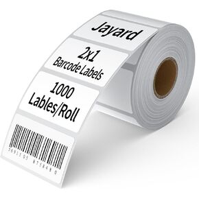 Direct Thermal Label 2x1, Thermal Labels for Barcodes, Return Address, File Folders - Barcode Stickers Compatible with Rollo, Munbyn, Zebra, Godex - 1Roll, 1000 Lable, White Sticker Labels