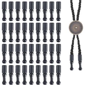 CHGCRAFT 36pcs Bolo Tie Tips Replacement End Caps Kit Bolo Tie Accessories for DIY Bolo Ties Making Accessories