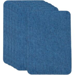 MECCANIXITY 6 Pcs Repair Patches Self Adhesive Linen Fabric Patches Sofa Fabric Repair Patch for Furniture, Sofa Repair Clothes Repair, 4 x 6 Inch, Dark Blue