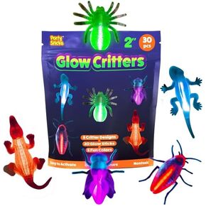 Partysticks توهج المخلوقات وخدعة الهالوين أو علاج - توهج العصي تفضل - توهج في لوازم الحفلات المظلمة - صغيرة