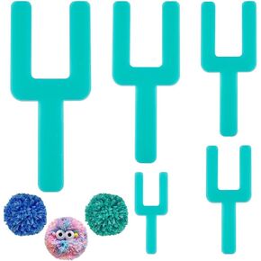 BENECREAT 5 Sizes Acrylic Pompom Maker Fluff Ball Weaver, Green Wool Ball Making Tool DIY Wool Knitting Craft Wool Tool for Yarn Crochet Knitting, 5mm Thick