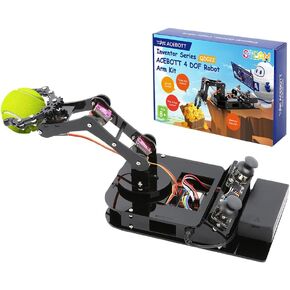 4 DOF ESP32 Programmable Robotic Arm Kit, Robotics Kit App Remote Control Robot Toys Compatible with Arduino, STEM Educational DIY Robot Arm Kit Gift for Teenagers & Adults