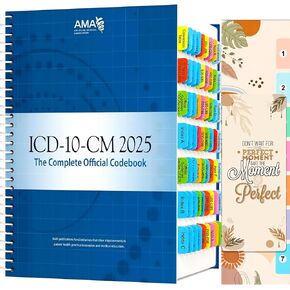 Index Tabs for ICD-10-CM 2025 The Complete Official Codebook, 72 Color-Coded Laminated Page Markers with Alignment Guide, Medical Coding Book Tabs(Book not Included)