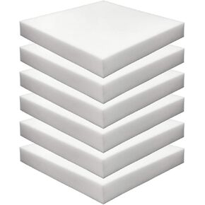FOAMMA 6 عبوات 2 "× 18" × 18 "رغوة تنجيد عالية الكثافة - رغوة مربع كرسي وسادة كرسي لكراسي الطعام ، استبدال وسادة مقعد الكرسي المتحرك