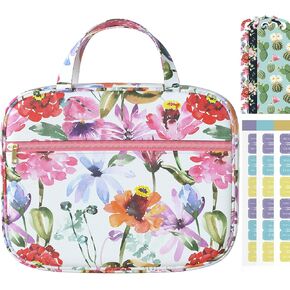 Bible Cover Bag Case for Women, Cactus Synthetic Leather Pattern with Bible Tabs Bookmarks and Handle Fits for Standard Size Study Bible, Gift for Mom Lady Daughter, 10.2×2.7×7.5" (Cactus)