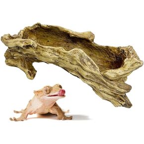 HAMILILYI GECKO TANK Accessories Resin Bark Hide Cave Simulation Treet Trunk Hideout Leopard Gecko Hider