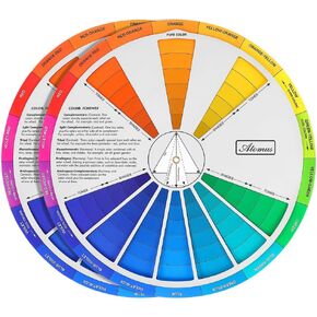 Tofficu 2pcs Creative Color Wheel, Color Wheels Chart for The Artist, Paint Mixing Learning Guide, True Hues Color Wheel for Makeup Blending Board Chart Color Mixed