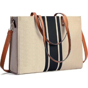 Laptop Tote Bag for Women, Fits 15.6 Inch Laptop Bag, Large Canvas Work Tote Bags for Women, Computer Briefcase Shoulder Bag
