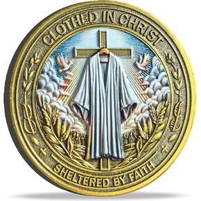 Clothed in Christ Christian Challenge Coin with Romans 13:14 - Perfect for Spiritual Encouragement and Faith-Based Gifts