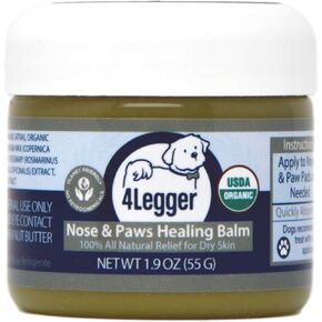 Certified Organic Dog Paw Balm Heals, Repairs, Moisturizes, Restores Dry, Cracked Paws, Elbows, Snout, Creates Protective Barrier Against Snow, Ice All-Natural Paw Protector, Vegan, USA Made
