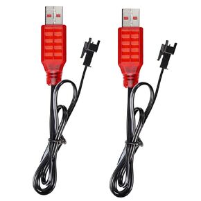 KBT 2-Pack SM-2P USB Charger Cable لبطارية سيارة RC 3.7V مع ضوء مؤشر LED ، وسرعة شحن 800mA لبطارية كرة قارب RC Car Boat Boat Boat