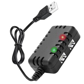 JIECHHUN 2-in-1 USB Balance Charger Cable 1A with XH-3P Connector Plug for 2S 7.4V LiPo Battery RC Car Boat Rock Crawler FPV Drone Quadcopter