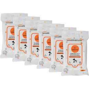 Aurora Pet Wipes – 100% Natural, Plant-Based Hypoallergenic Grooming Wipes for Dogs & Cats (Travel Pack, 60 Count)