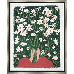 Stupell Industries Standing in Peaceful Flower Meadow Blooming Daisies Painting Floating Framed Wall Art, Design by Birgit Maria Kiennast