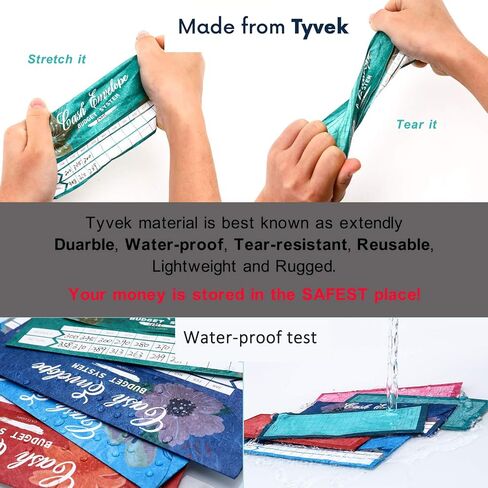 نظام ميزانية الأظرف النقدية مع 12 حزمة من الألوان المتنوعة - مظاريف المال للميزنة وتوفير الأموال ، والدموع وماء ، تشمل أوراق ميزانية تتبع نفقات الحمل و 12 in Kuwait