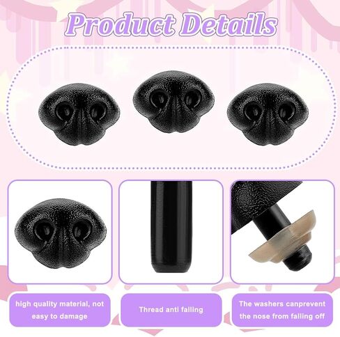 Ahandmaker 40pcs أنوف السلامة من أجل Amigurumi ، أنوف سلامة الحيوانات البلاستيكية مع غسالات دمية حرفية أنف لحيوانات الكروشيه DIY ، والحيوان الفخم ، والدمى ، والحيوانات المحشوة وصنع الدب ، 21 ملم in Saudi Arabia