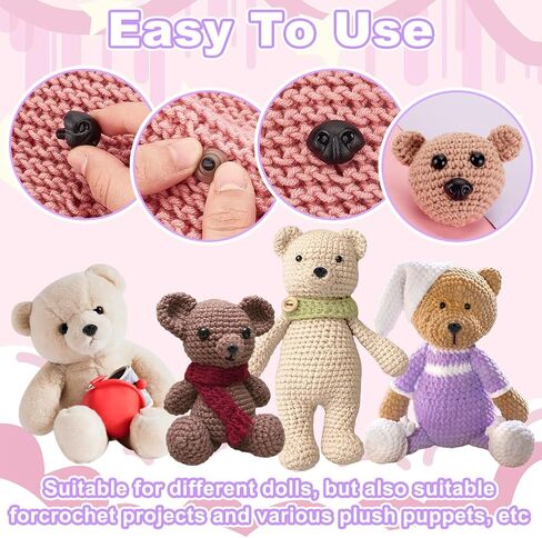 Ahandmaker 40pcs أنوف السلامة من أجل Amigurumi ، أنوف سلامة الحيوانات البلاستيكية مع غسالات دمية حرفية أنف لحيوانات الكروشيه DIY ، والحيوان الفخم ، والدمى ، والحيوانات المحشوة وصنع الدب ، 21 ملم in Saudi Arabia