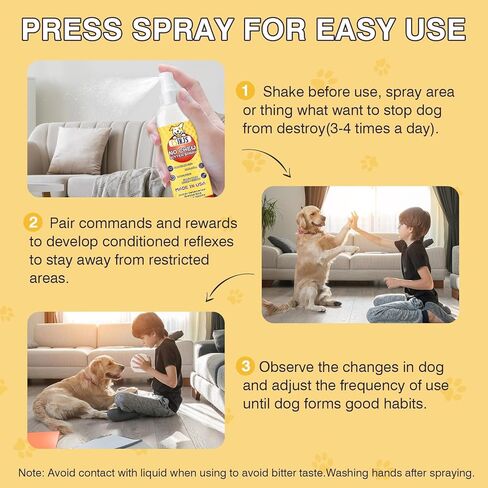 No Chew Spray for Dogs Bitter Apple Formula Stop Dogs from Chewing Furniture Anti Licking Spray for Puppies and Cats Yuck Bitter Deterrent Alcohol-Free Gentle on Skin in Kuwait