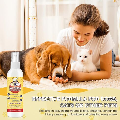 No Chew Spray for Dogs Bitter Apple Formula Stop Dogs from Chewing Furniture Anti Licking Spray for Puppies and Cats Yuck Bitter Deterrent Alcohol-Free Gentle on Skin in Kuwait