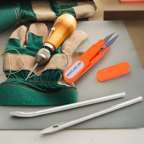 Westlake Art Speedy Stitcher Seting Needles 3per Pack ، حزمة مع مقص التطريز ، أداة خياطة متين محمول للملابس القماشية ، الجلود ، إصلاحات الدنيم ، متعددة الاستخدامات لمشاريع DIY (حزمة 3) in Kuwait