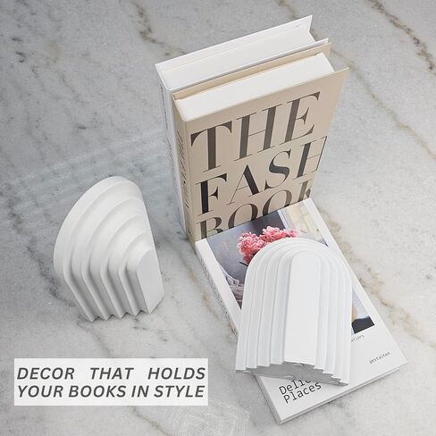 مجموعة من الكتب الثقيلة مجموعة من 2 ، Bookends ملموسة للأرفف وديكور رف الكتب ، ديكور أنيقة ودائمة للكتاب ، نهايات الكتب البسيطة للرفوف ، مثالية للمنزل والمكتب (القوس 3) in Saudi Arabia