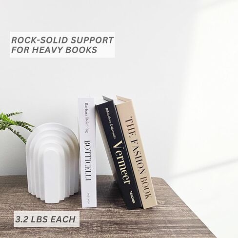 مجموعة من الكتب الثقيلة مجموعة من 2 ، Bookends ملموسة للأرفف وديكور رف الكتب ، ديكور أنيقة ودائمة للكتاب ، نهايات الكتب البسيطة للرفوف ، مثالية للمنزل والمكتب (القوس 3) in Saudi Arabia