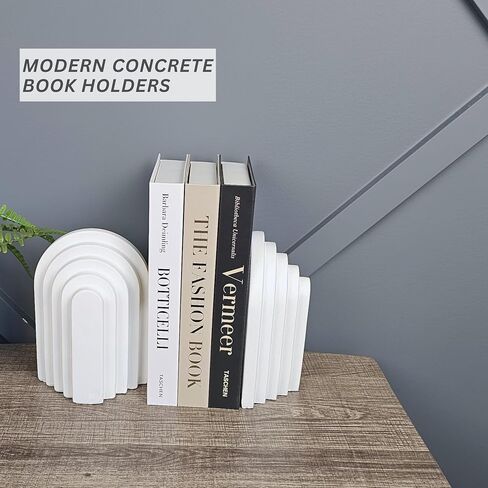 مجموعة من الكتب الثقيلة مجموعة من 2 ، Bookends ملموسة للأرفف وديكور رف الكتب ، ديكور أنيقة ودائمة للكتاب ، نهايات الكتب البسيطة للرفوف ، مثالية للمنزل والمكتب (القوس 3) in Saudi Arabia