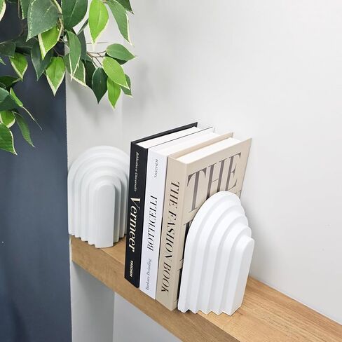 مجموعة من الكتب الثقيلة مجموعة من 2 ، Bookends ملموسة للأرفف وديكور رف الكتب ، ديكور أنيقة ودائمة للكتاب ، نهايات الكتب البسيطة للرفوف ، مثالية للمنزل والمكتب (القوس 3) in Saudi Arabia