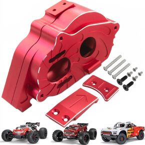 Alloy RC Center Transmission Box Upgrades Part for 1/10 KRATON Outcast 4X4 4S V2 BLX 1/8 Mojave 4X4 4S RC Car,Replacement of ARA311169 (Red)