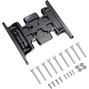 SCX10 Center Skid Plate Transmission Mount for 1/10 Axial RC Crawler Car Aluminum Upgrade Parts (Black)