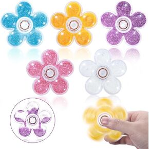 Scione 5pack Fidget Spinners ، ألعاب Valentine Cofget مع بريق ملون للأطفال البالغين ، ألعاب Figette الهادئة لـ 8-12 ، ألعاب حسية تملأ لجوائز الفصول الدراسية ، القلق ADHD ADHD Autism Toys