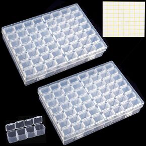 ZSFLZS Slots Diamond Painting Storage Containers, Diamond Art Portable Bead Storage Boxes for Diamond Painting Accessories and Tools, for Diamond Art Kits for Adults and Kids (1 x 56 Lattice Boxes)