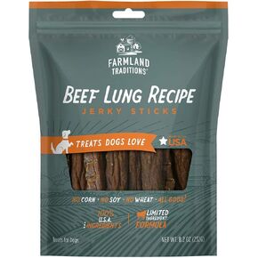Farmland Traditions Beef Lung Recipe Jerky Sticks for Dogs 49.2 oz. Total (6 Pack - 8.2 oz. Each)