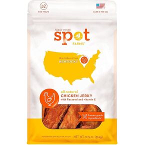 Spot Farms All Natural Human Grade Dog Treats, Chicken Jerky With Flaxseed And Vitamin E, 12.5 Ounce